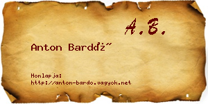 Anton Bardó névjegykártya